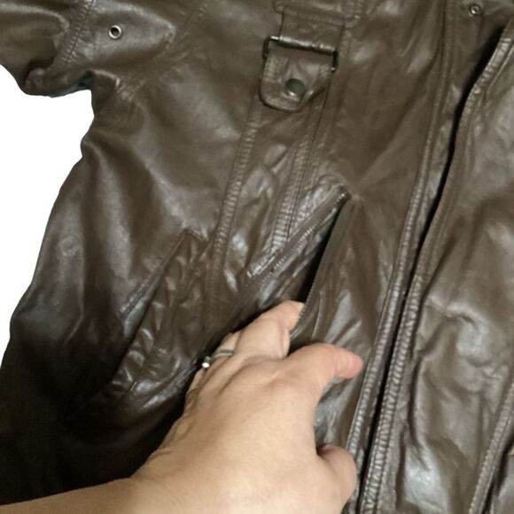 Vintage Brown Leather Motorcycle‎ Jacket - Stylish Biker Outerwear Sere Descript - Picture 9 of 16